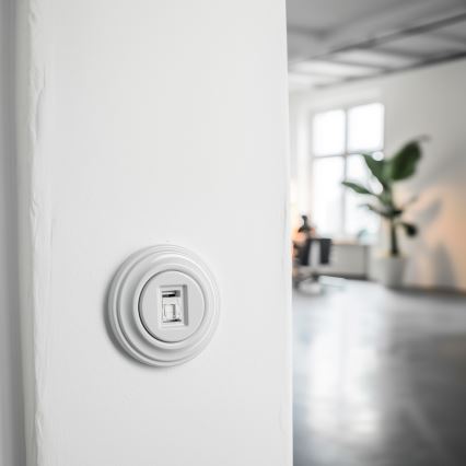 Kliklap - Retro adat aljzat kerámia kerettel, fehér