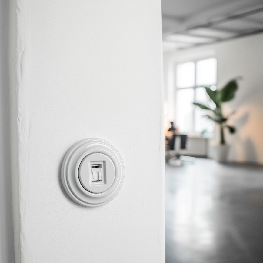 Kliklap - Retro adat aljzat kerámia kerettel, fehér