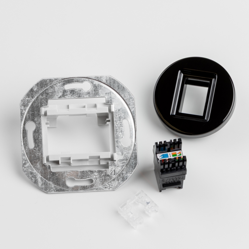 Kliklap - Retro adat aljzat kerettel, fekete