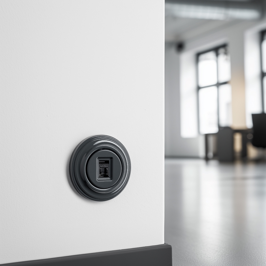 Kliklap - Retro adatcsatlakozó kerettel, antracit