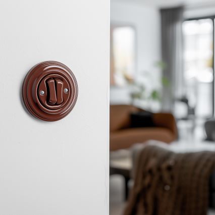 Kliklap - Retro dupla kapcsoló kerettel barna