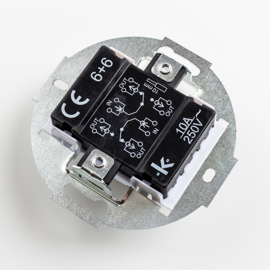 Kliklap - Retro dupla kapcsoló kerettel, hófehér