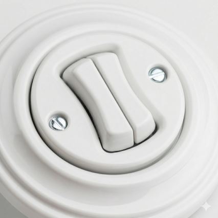 Kliklap - Retro dupla kapcsoló kerettel, hófehér