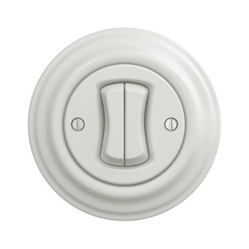 Kliklap - Retro dupla lépcsőházi kapcsoló 6+6-os kerettel, fehér