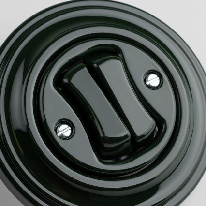 Kliklap - Retro dupla lépcsőházi kapcsoló 6+6-os kerettel, zöld