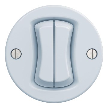 Kliklap - Retro dupla lépcsőházi kapcsoló keret nélkül, kék, 6+6-as szám