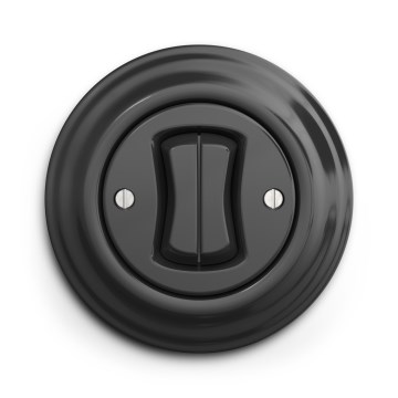 Kliklap - Retro dupla nyomógomb antracit kerettel