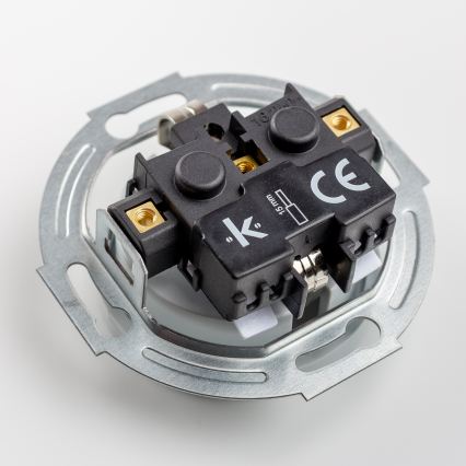 Kliklap - Retro egypólusú 1-es kapcsoló és SCHUKO 230V aljzat kerettel, szürke