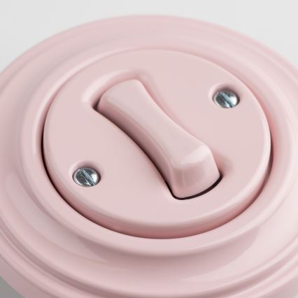 Kliklap - Retro egypólusú kapcsoló 1-es kerettel, antik rózsaszín