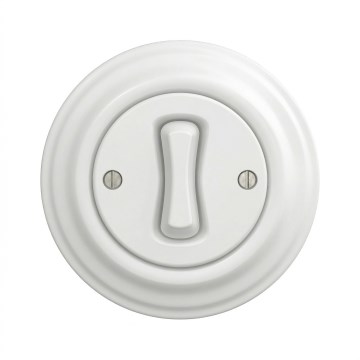 Kliklap - Retro egypólusú kapcsoló 1-es kerettel, hófehér