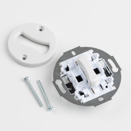 Kliklap - Retro egypólusú kapcsoló 1-es kerettel, hófehér