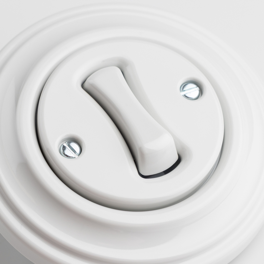 Kliklap - Retro egypólusú kapcsoló 1-es kerettel, hófehér