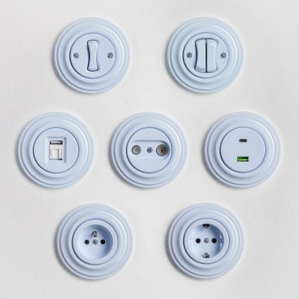 Kliklap - Retro egypólusú kapcsoló 1-es kerettel, kék