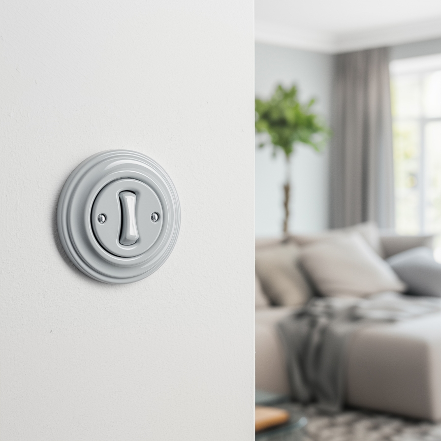 Kliklap - Retro egypólusú kapcsoló 1-es kerettel, szürke