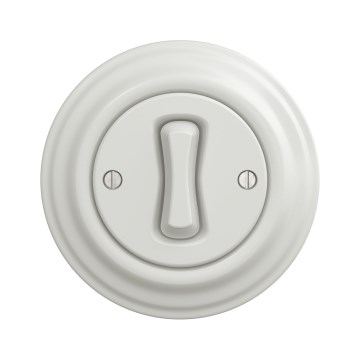 Kliklap - Retro egypólusú kapcsoló kerettel, 1-es, fehér