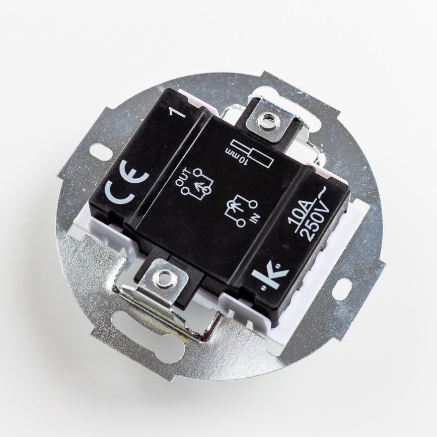 Kliklap - Retro egypólusú kapcsoló kerettel, 1-es, kerámia fehér