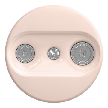 Kliklap - Retro előfizetői TV+R aljzat (végzáró), keret nélkül, antik rózsaszín