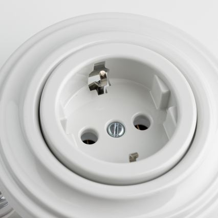 Kliklap - Retro fali aljzat kerettel SCHUKO 230V/16A fehér kerámia