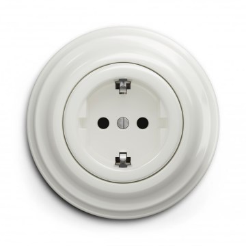 Kliklap - Retro fali aljzat kerettel SCHUKO 230V/16A kerámiafehér