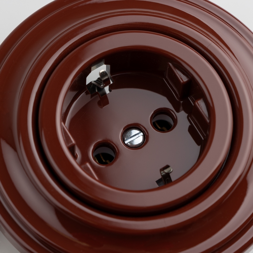 Kliklap - Retro fali dugalj kerettel SCHUKO 230V/16A barna