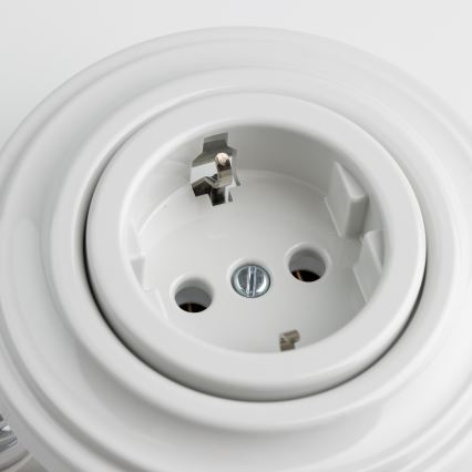 Kliklap - Retro fali dugalj kerettel SCHUKO 230V/16A hófehér