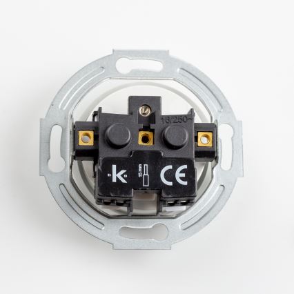 Kliklap - Retro fali konnektor kerettel 230V hófehér