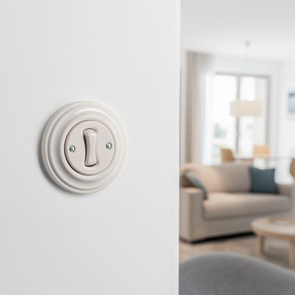 Kliklap - Retro keresztkapcsoló 7-es kerettel, bézs