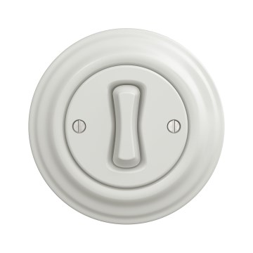 Kliklap - Retro keresztkapcsoló, 7-es kerettel, kerámiafehér