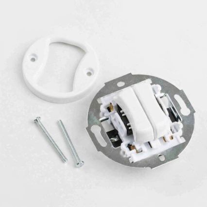 Kliklap - retro, keret nélküli dupla kapcsoló, hófehér