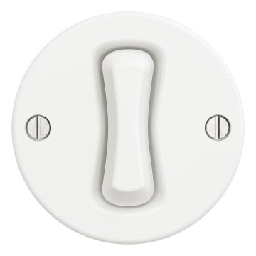 Kliklap - Retro keret nélküli egypólusú kapcsoló, 1-es, hófehér