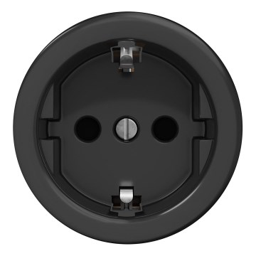 Kliklap - Retro, keret nélküli háztartási fali aljzat SCHUKO 230V/16A, fekete