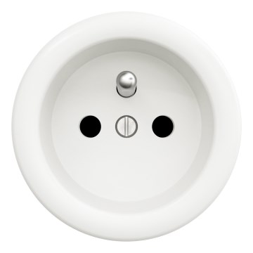 Kliklap - Retro, keret nélküli háztartási konnektor, 230 V, fehér