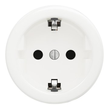 Kliklap - Retro keret nélküli háztartási Schuko aljzat 230V/16A, hófehér
