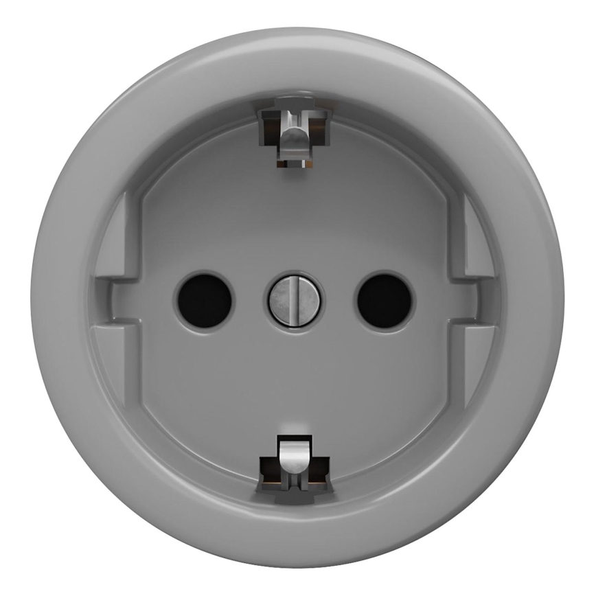 Kliklap - Retro keret nélküli háztartási SCHUKO aljzat 230V/16A, szürke