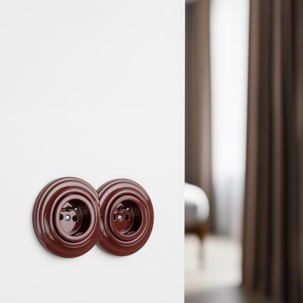 Kliklap - Retró keret szélső barna