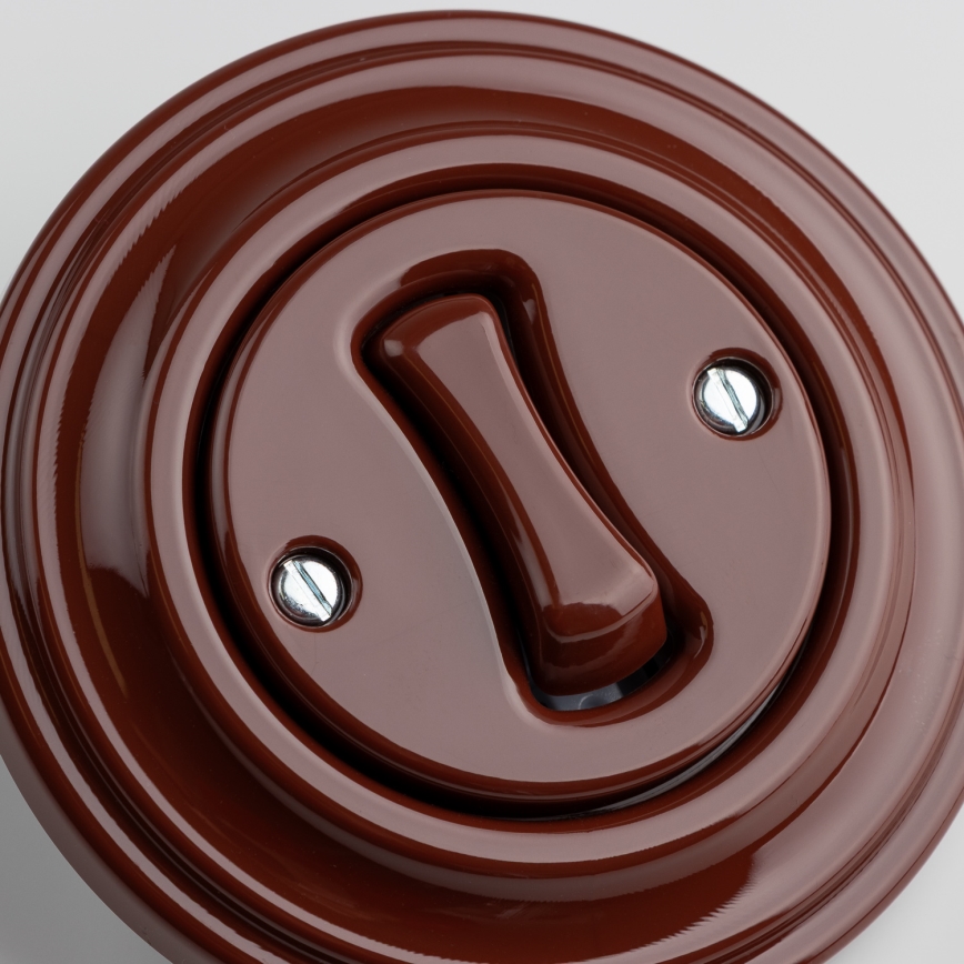 Kliklap - Retro keretes nyomógomb, barna