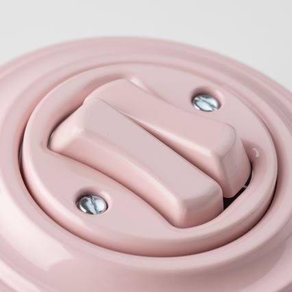 Kliklap - Retro kettős kapcsoló kerettel, antik rózsaszín