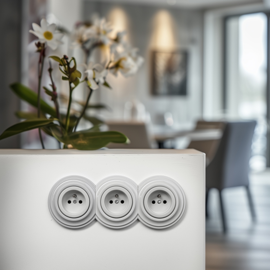 Kliklap - Retro középső kerámia keret, fehér