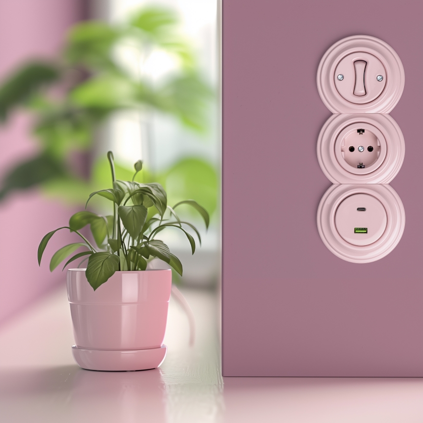 Kliklap - Retro középső keret antik rózsaszín