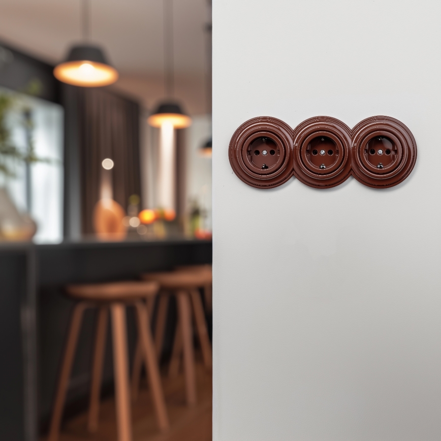 Kliklap - Retro középső keret barna