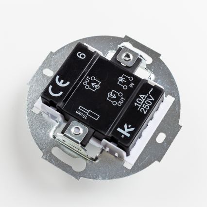 Kliklap - Retro lépcsőházi kapcsoló, keret nélküli, 6-os, bézs