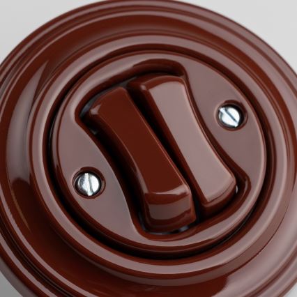 Kliklap - Retro soros kapcsoló 5-ös kerettel, barna