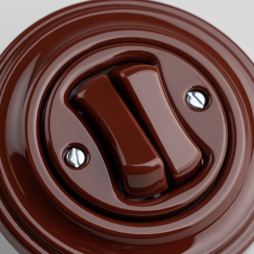 Kliklap - Retro soros kapcsoló 5-ös kerettel, barna