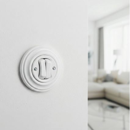 Kliklap - Retro soros kapcsoló 5-ös kerettel hófehér