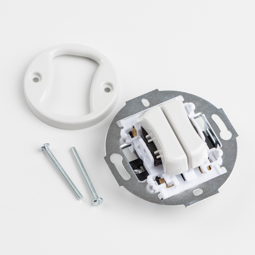 Kliklap - Retro soros kapcsoló 5-ös kerettel, kerámia fehér