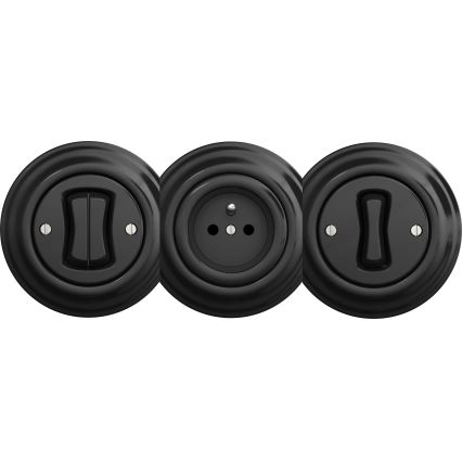 Kliklap - Retro sorozatkapcsoló keret nélkül 5-ös szám fekete