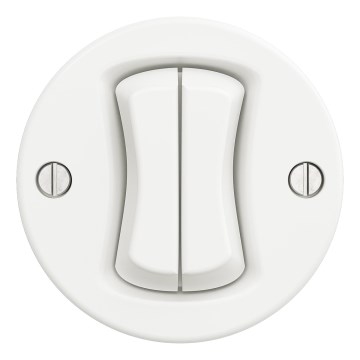 Kliklap - Retro sorozatú keret nélküli kapcsoló, 5-ös, hófehér