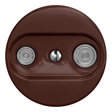 Kliklap - Retro TV+R végzáró aljzat keret nélkül, barna