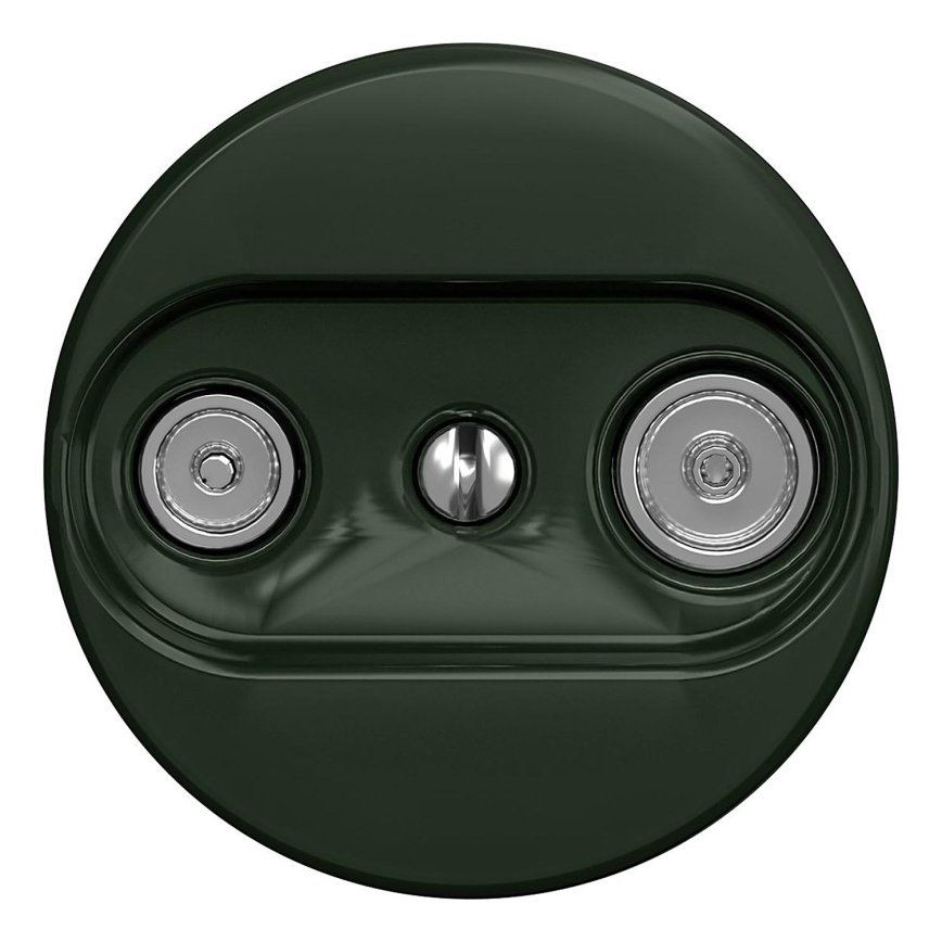 Kliklap - Retro TV+R végzáró aljzat keret nélkül, zöld