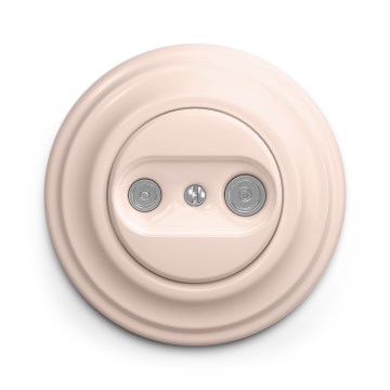 Kliklap - Retro TV+R végzáró aljzat kerettel, antik rózsaszín